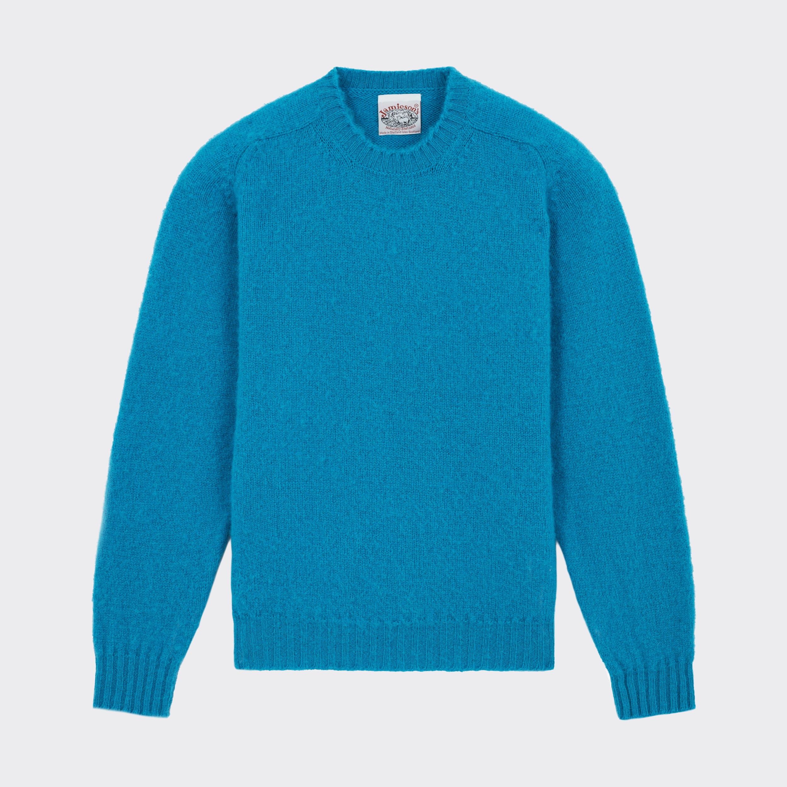 Jamieson's : Brushed Wool Crewneck Knit : French Blue