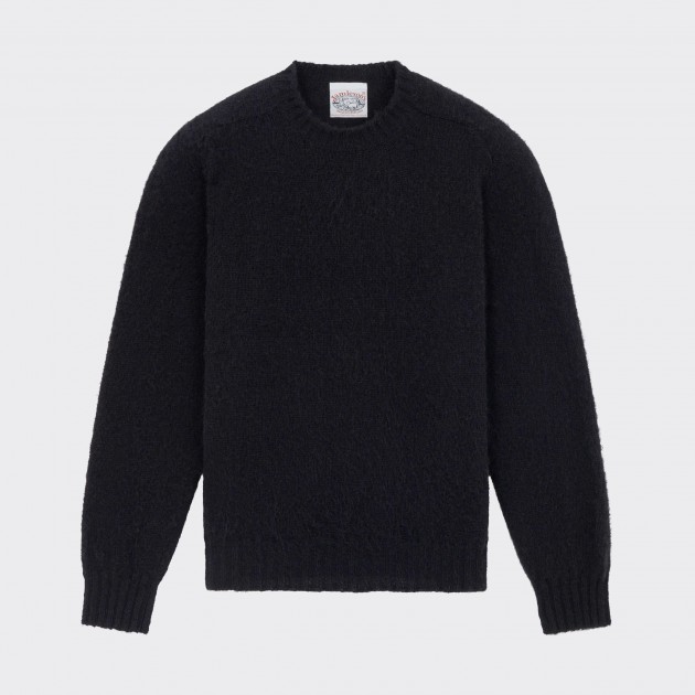 Brushed Wool Crewneck Knit : Black