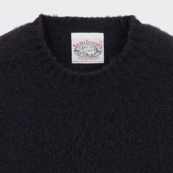 Brushed Wool Crewneck Knit : Black