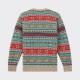 Pull Col Rond Fair Isle : Gris
