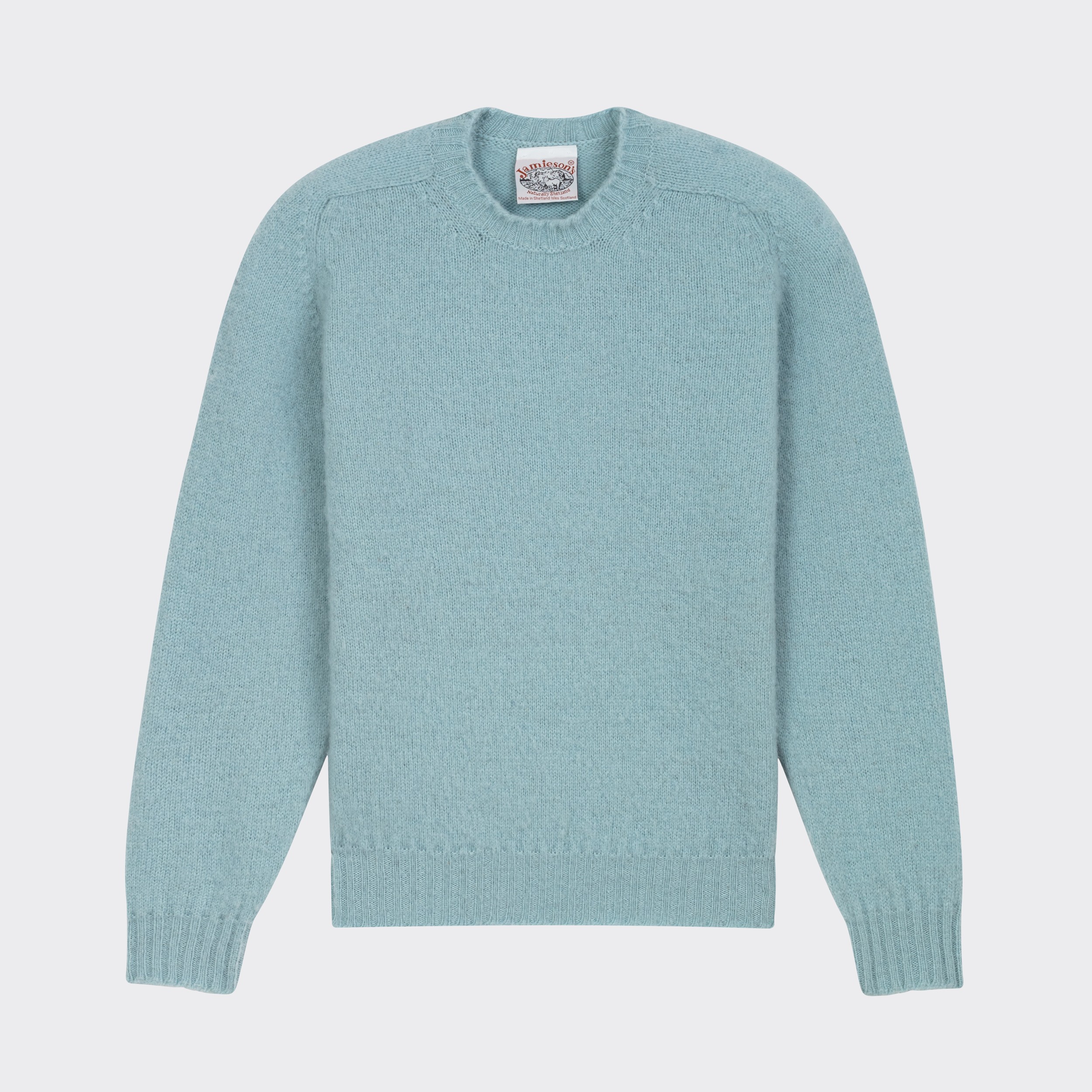 Jamieson's : Brushed Wool Crewneck Knit : Ice Blue