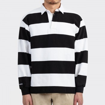 Striped Rugby Shirt : Black/White