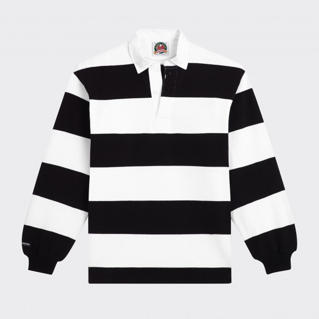 Striped Rugby Shirt : Black/White