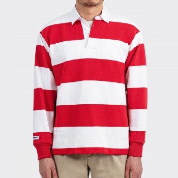 Polo Rugby : Rouge/Blanc