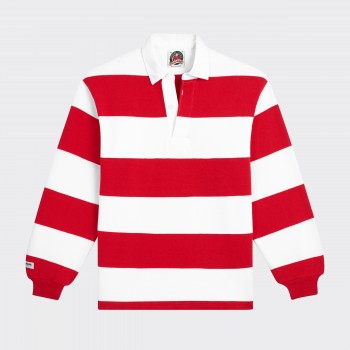 Polo Rugby : Rouge/Blanc