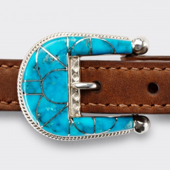 Ranger Belt Amérindienne en Turquoise : Marron