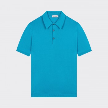 Short Sleeves Cotton Polo Shirt : Turquoise