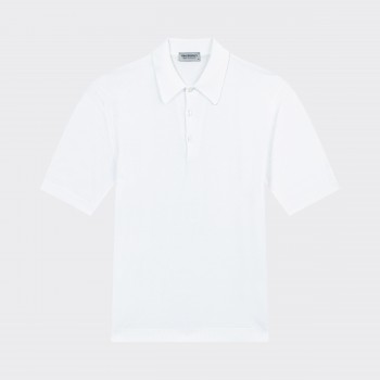 Short Sleeves Cotton Polo Shirt : White