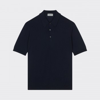 Short Sleeves Cotton Polo Shirt : Navy