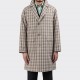 CHECKED "CORB II” OVERCOAT : BEIGE