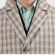 CHECKED "CORB II” OVERCOAT : BEIGE