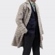 CHECKED "CORB II” OVERCOAT : BEIGE