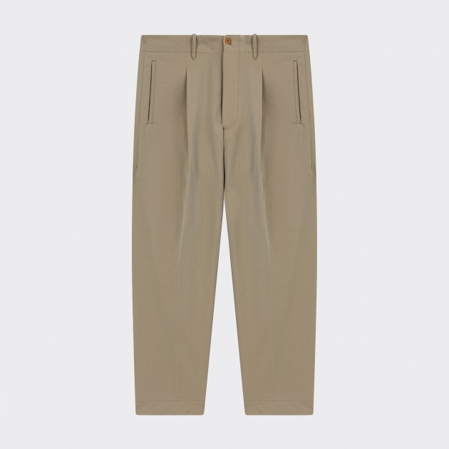 Pantalon en Gabardine Irisée : Olive 