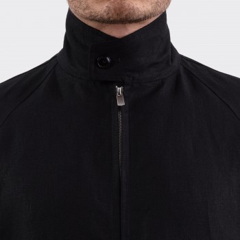 Linen Golfer Jacket : Black 