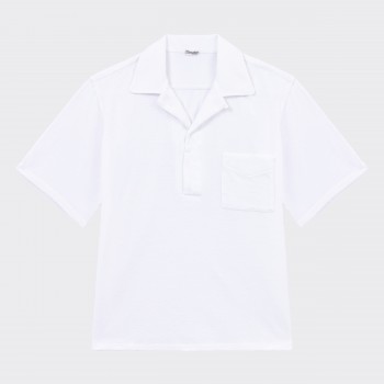 Terry Cloth Camp Collar Polo : White