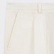 Short à Pinces en Coton & Lin : Écru