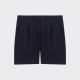 Short à Pinces en Coton & Lin : Marine