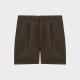 Short à Pinces en Coton & Lin : Olive