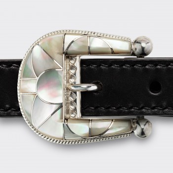 Ranger Belt Amérindienne en Nacre « Mother of Pearl » : Blanc