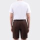Short à Pinces en Lin : Marron Foncé
