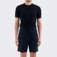 Short à Pinces en Coton & Lin : Marine