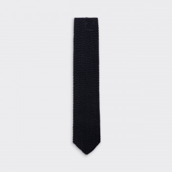 V-Shaped Knitted Tie : Navy