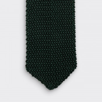 V-Shaped Knitted Tie : Dark Green