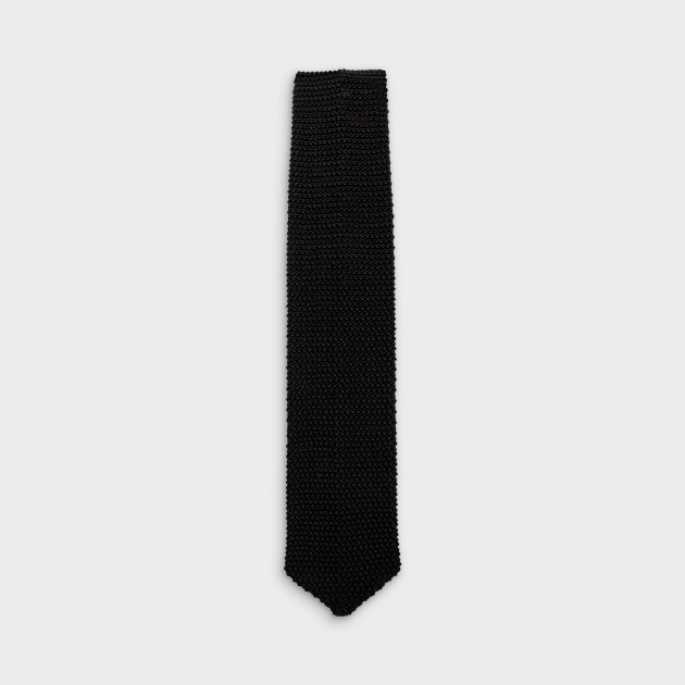 V-Shaped Knitted Tie : Dark Green