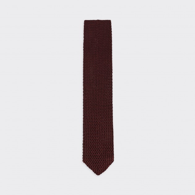 Cravate Tricotée «  V  » : Marron