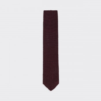 V-Shaped Knitted Tie : Burgundy