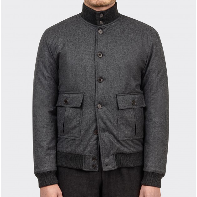 Water Resistant Wool A-1 Jacket : Grey