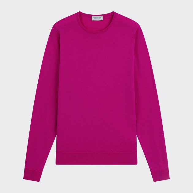 Pull Col Rond Laine Mérinos : Fuschia 