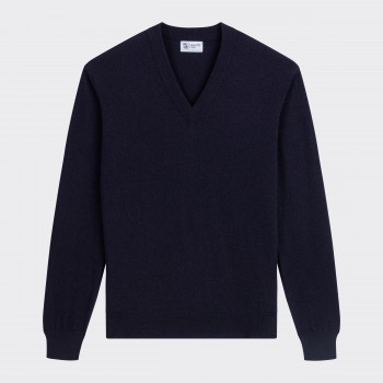 Cashmere V-neck Sweater : Navy