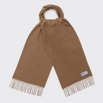 Écharpe Cachemire Tartan : Camel Foncé 