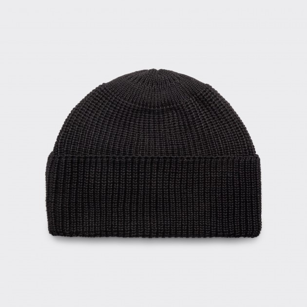 Bonnet “Expedition“ en Mérinos : Noir