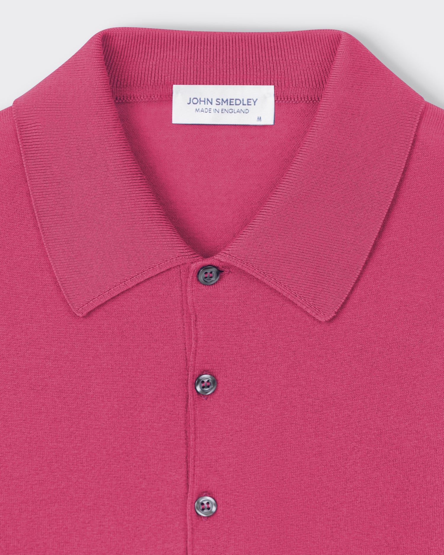John Smedley Isis Sea Island cotton polo shirt in Roseburn, collar detail