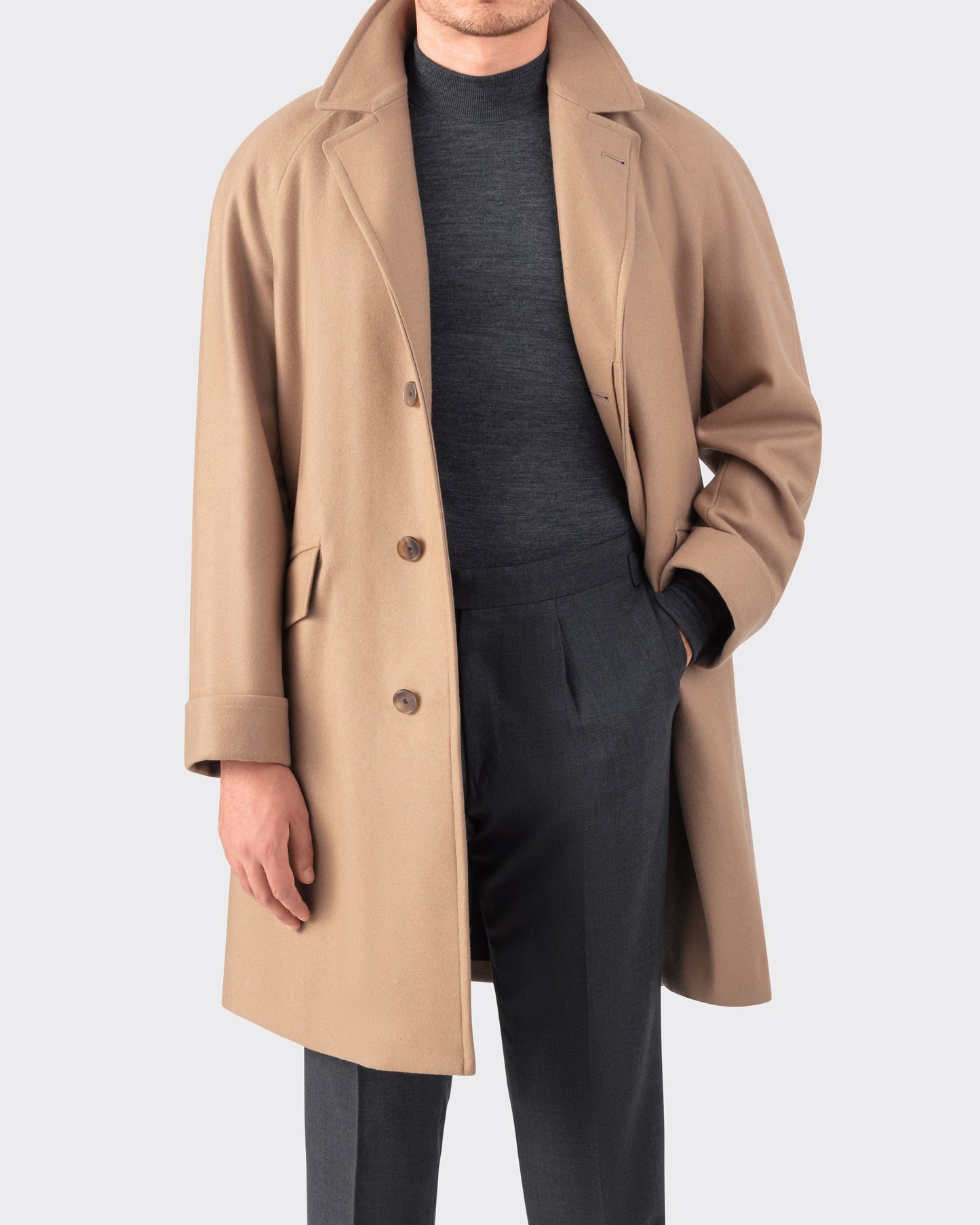 Pardessus "CORB" Laine Et Cachemire : Camel