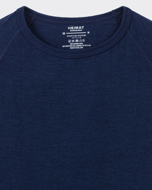 T-shirt Raglan en Laine Mérinos : Bleu Marine
