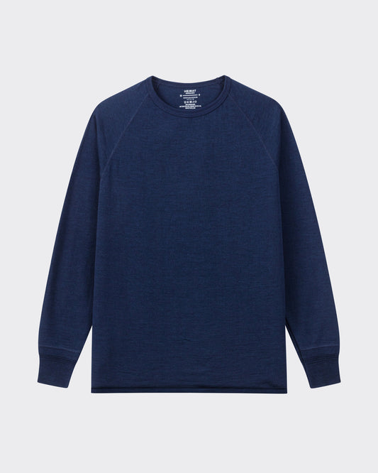 T-shirt Raglan en Laine Mérinos : Bleu Marine