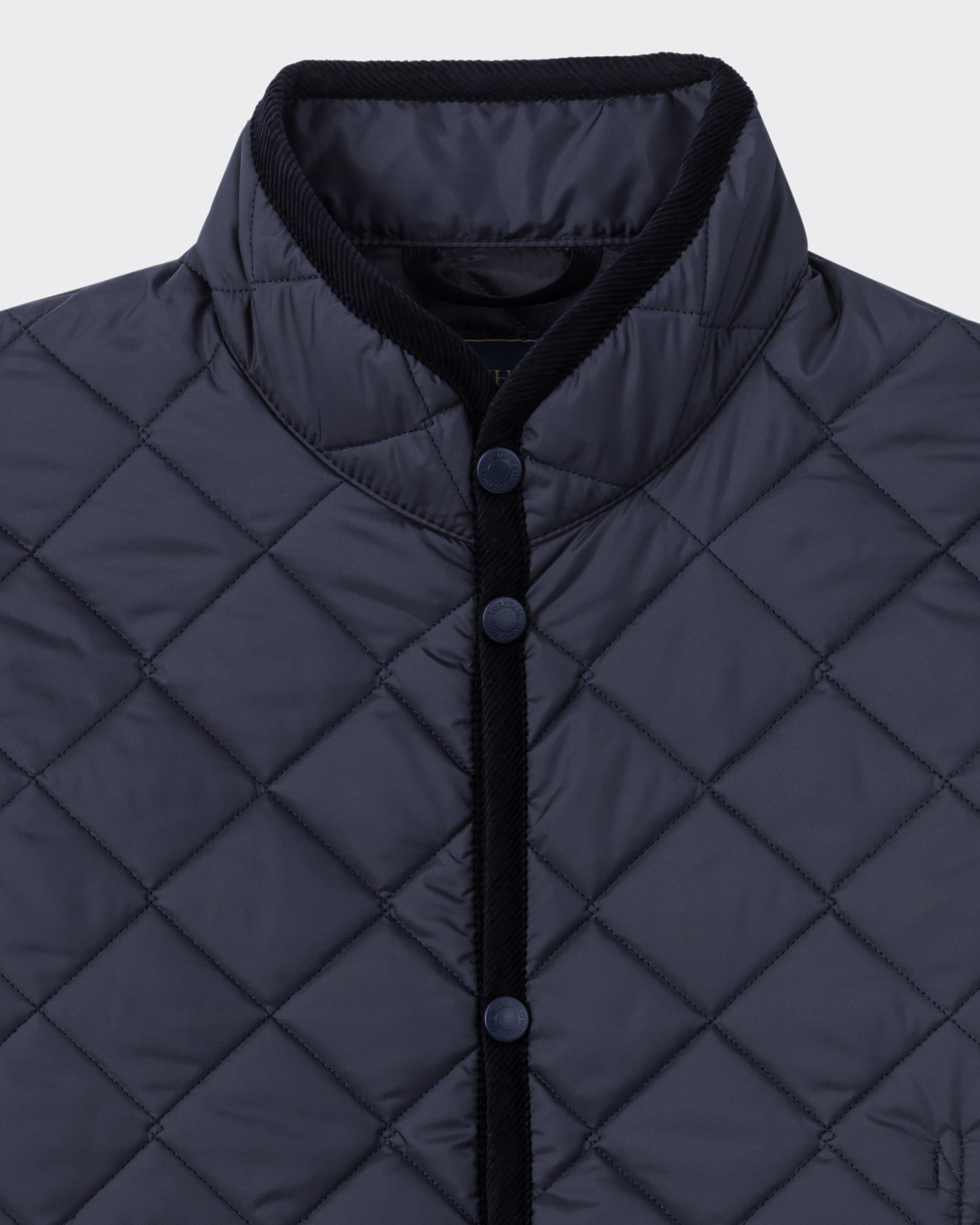 Band Collar Quilted Jacket : Navy