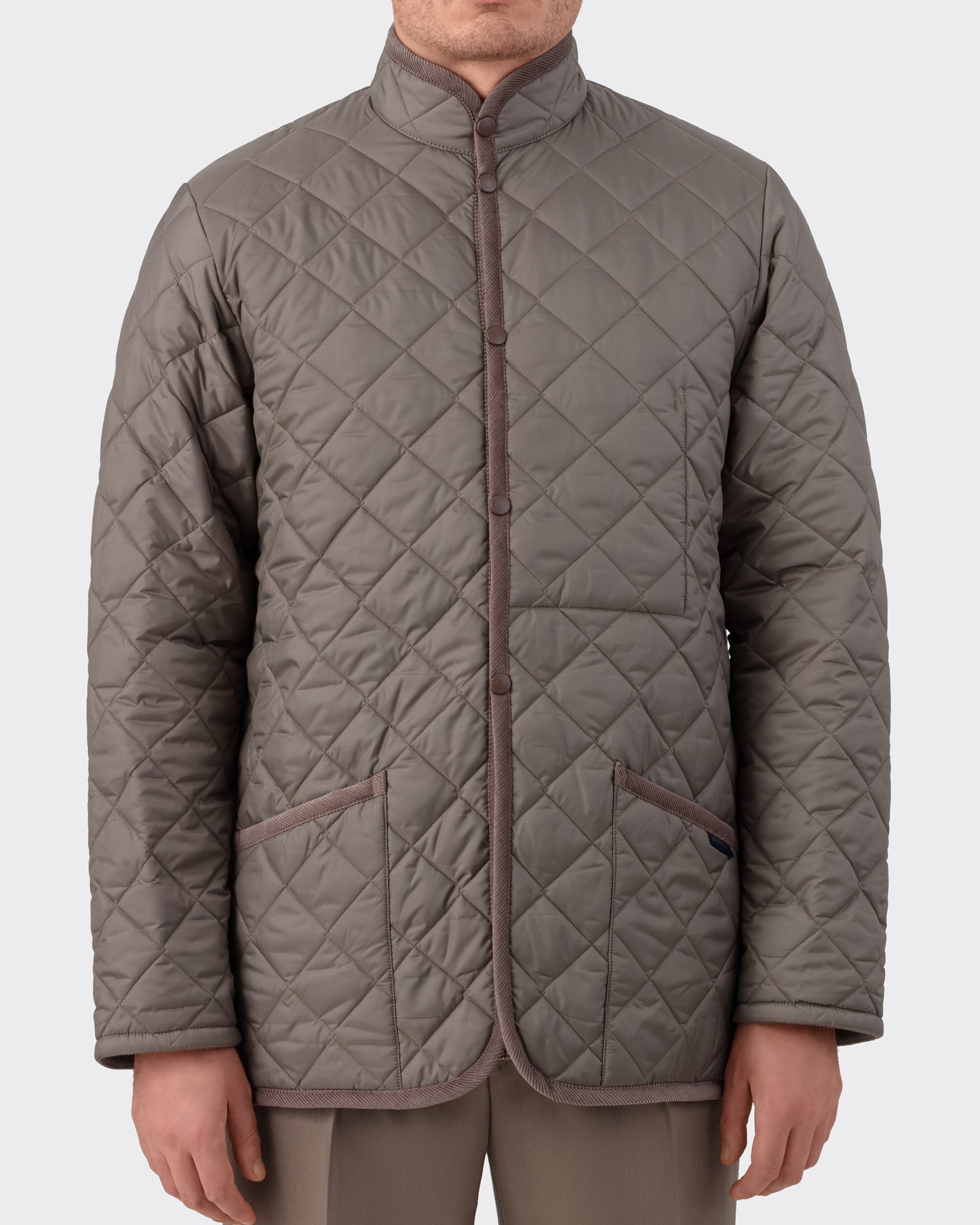 Veste Matelassée à Col Officier : Greige