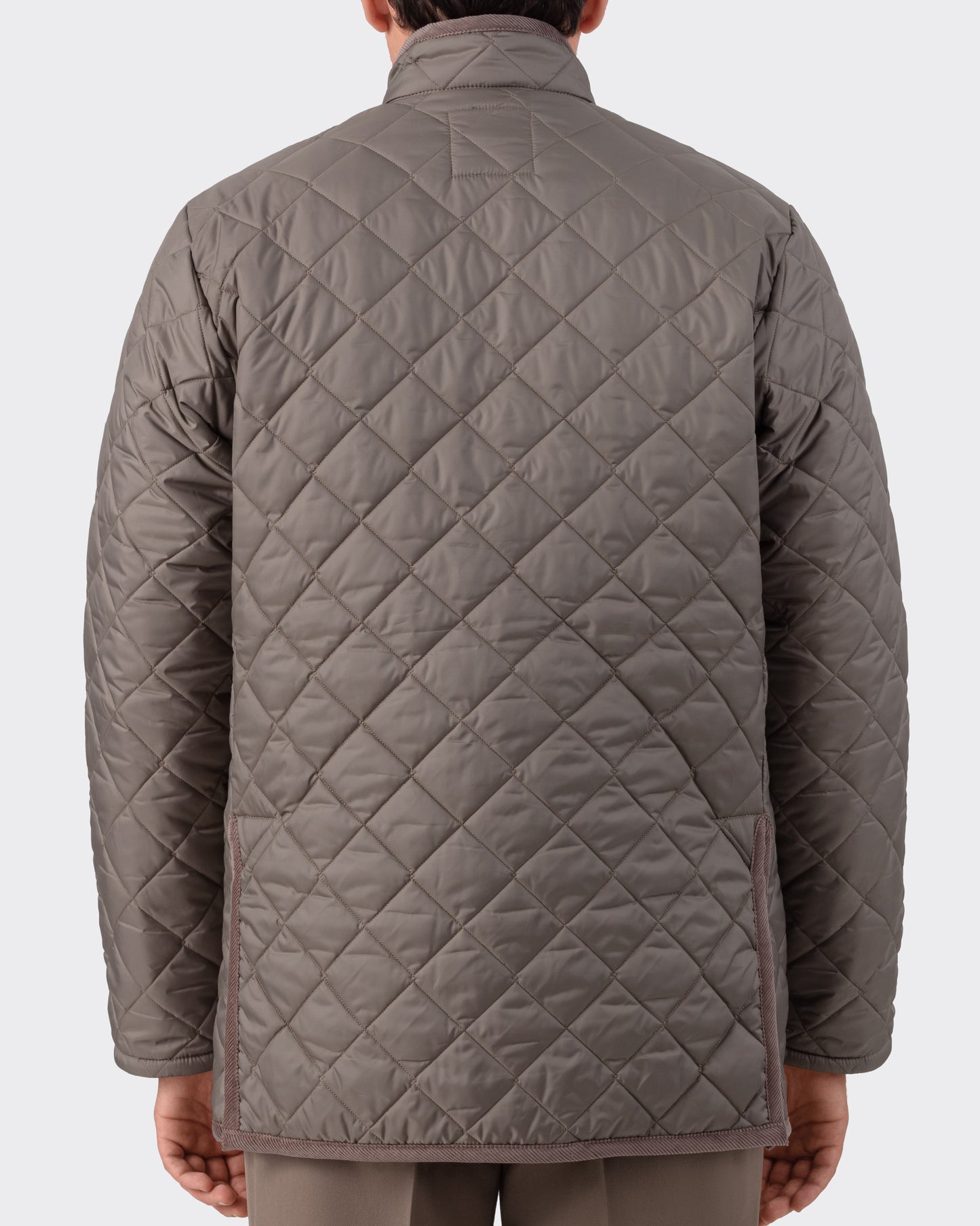 Veste Matelassée à Col Officier : Greige
