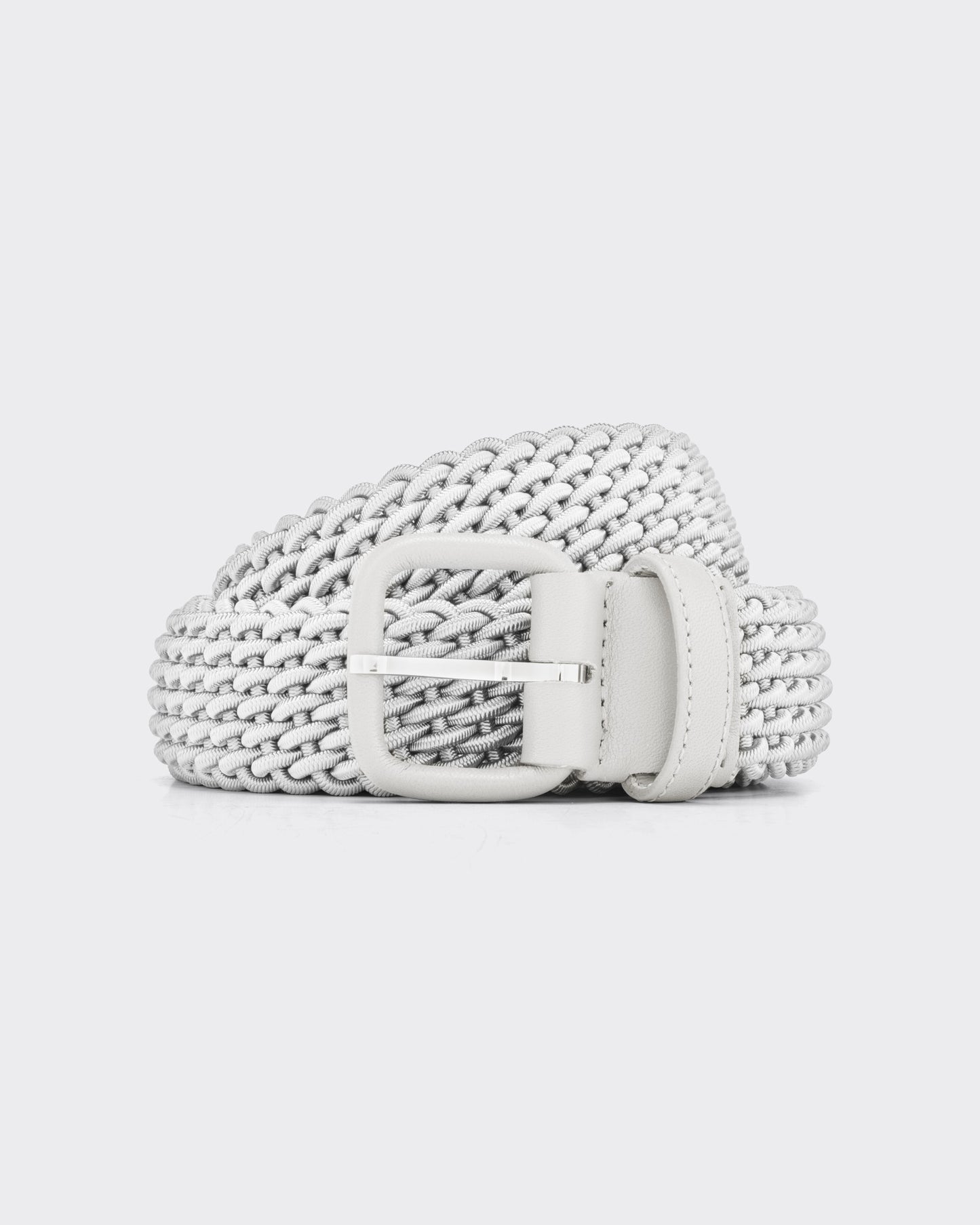L'Aiglon : Woven Elastic Belt : White – Beige Habilleur
