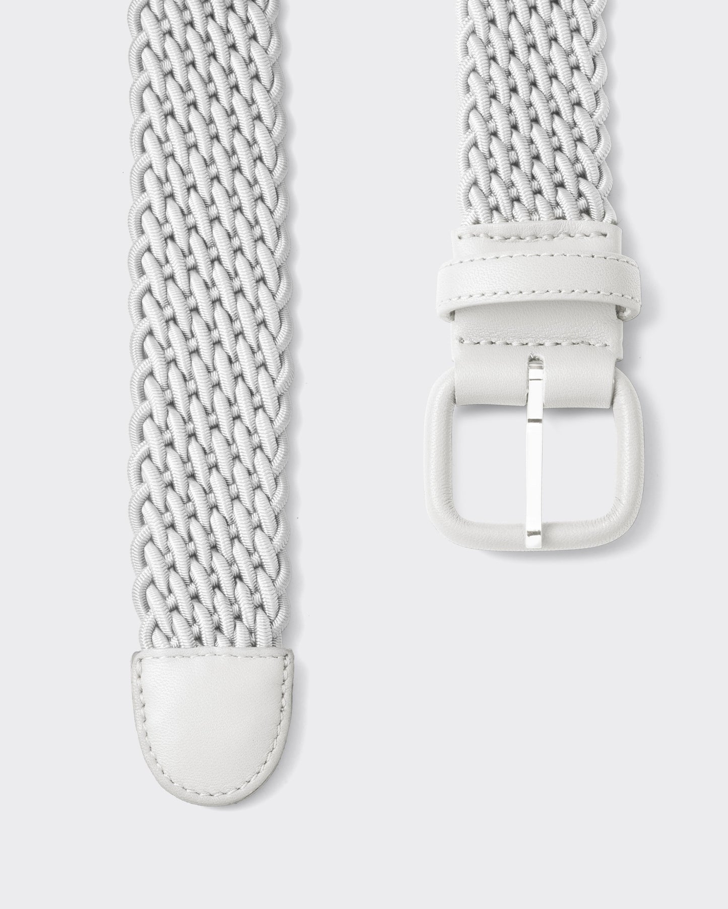 L'Aiglon : Woven Elastic Belt : White – Beige Habilleur