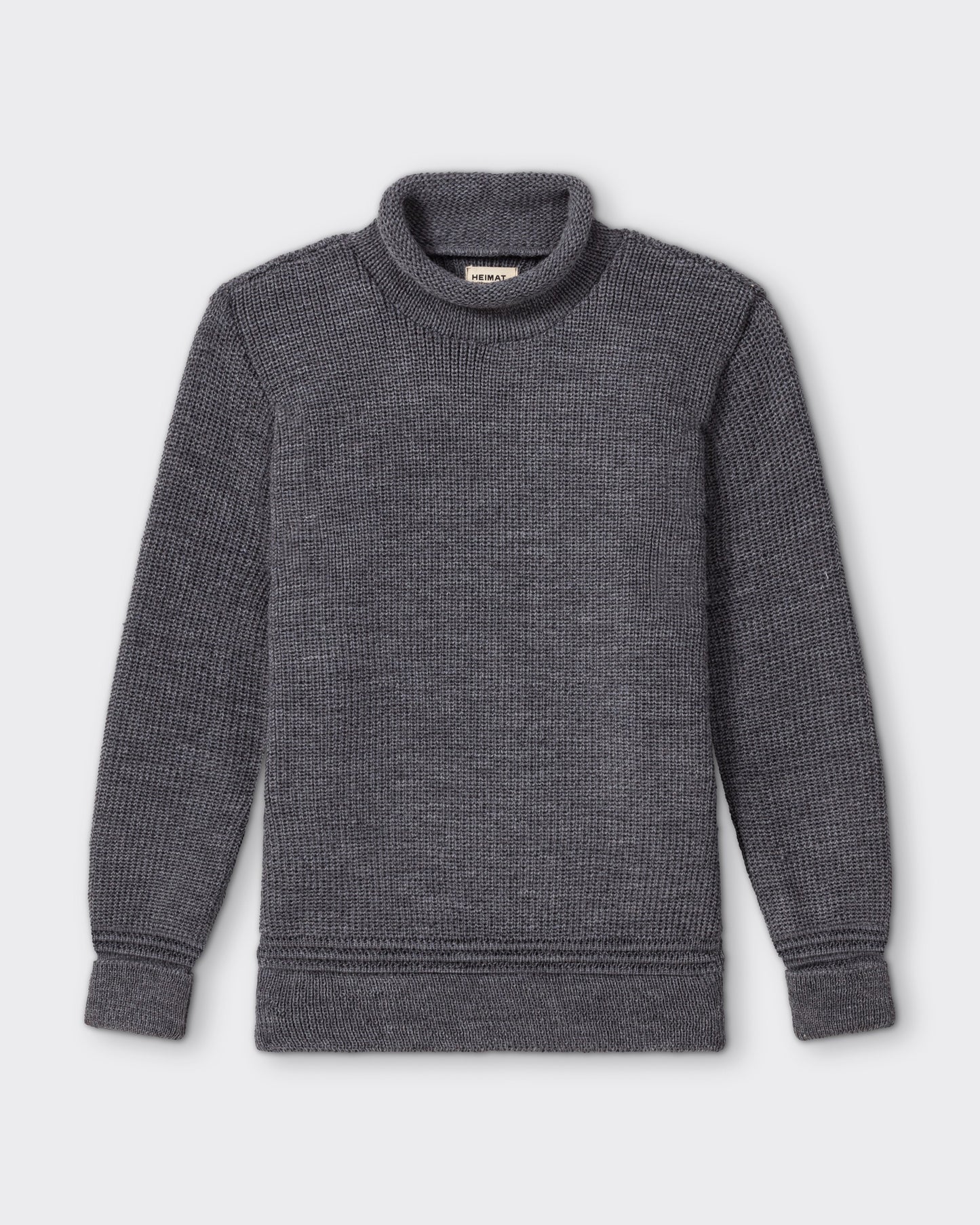 Pull Col Roulotté : Gris