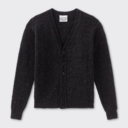Cardigan Laine Peignée : Noir-Multicolore