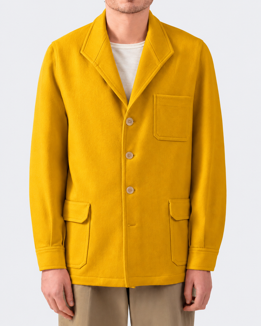 Teba Jacket en Laine Mérinos : Jaune Moutarde