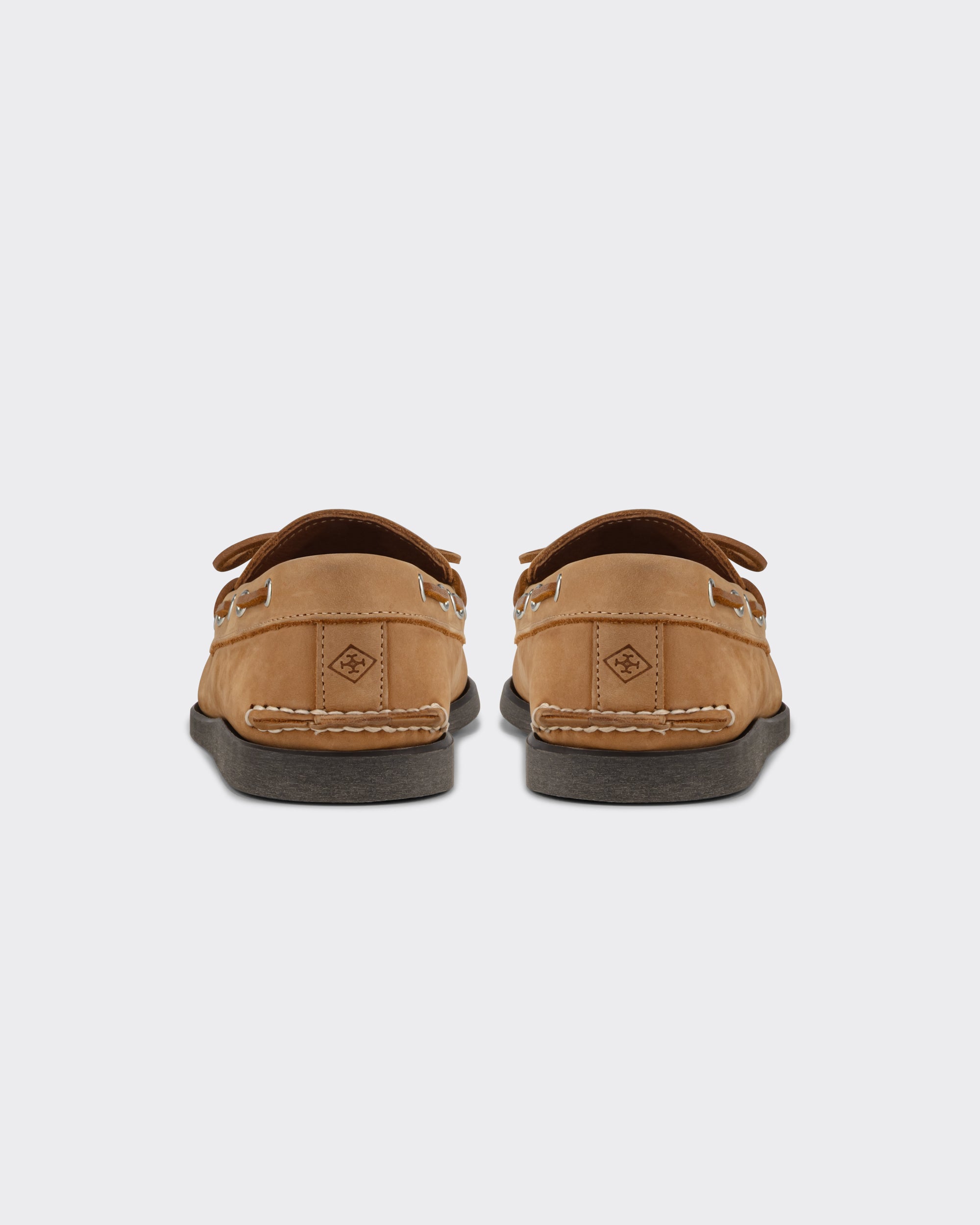 Quoddy Canoe shoes in beige nubuck leather, BEIGE HABILLEUR PARIS