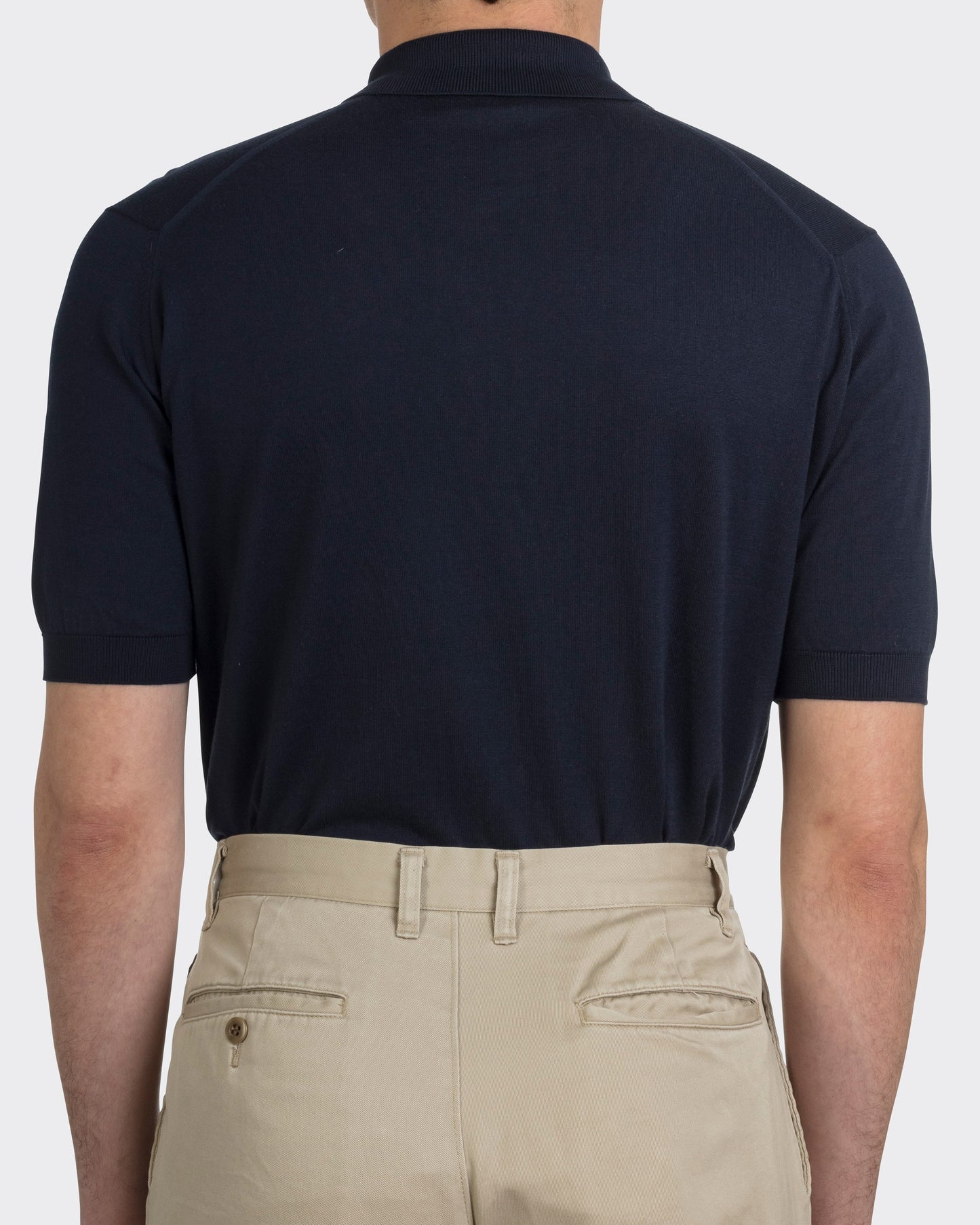 Short Sleeves Cotton Polo Shirt : Navy