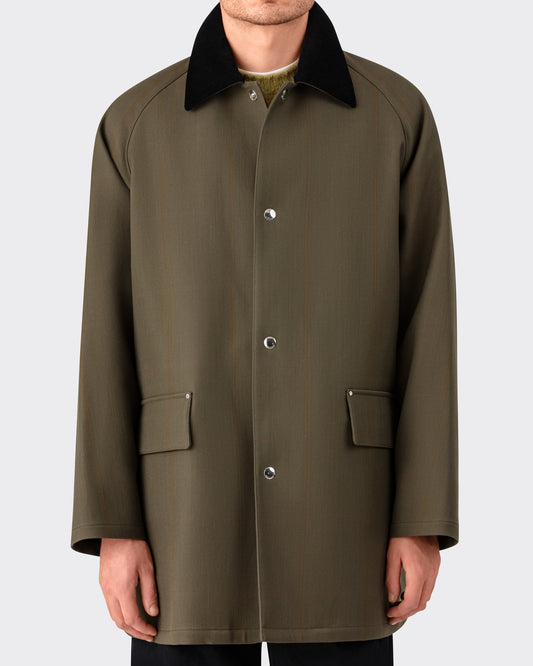 Pardessus Raglan à Carreaux : Olive